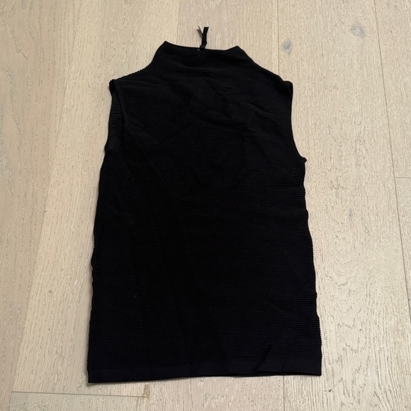 Babaton Tops - Babaton Black Ribbed Sleeveless Mock Neck Tank Top Size Small